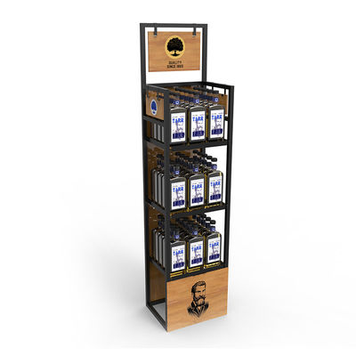 Autolift Metal Whiskey Display Stand للسوبر ماركت