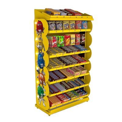 تعرض Candy Point Of Sales رف عرض الوجبات الخفيفة في المتجر مع صواني معدنية قابلة للإزالة